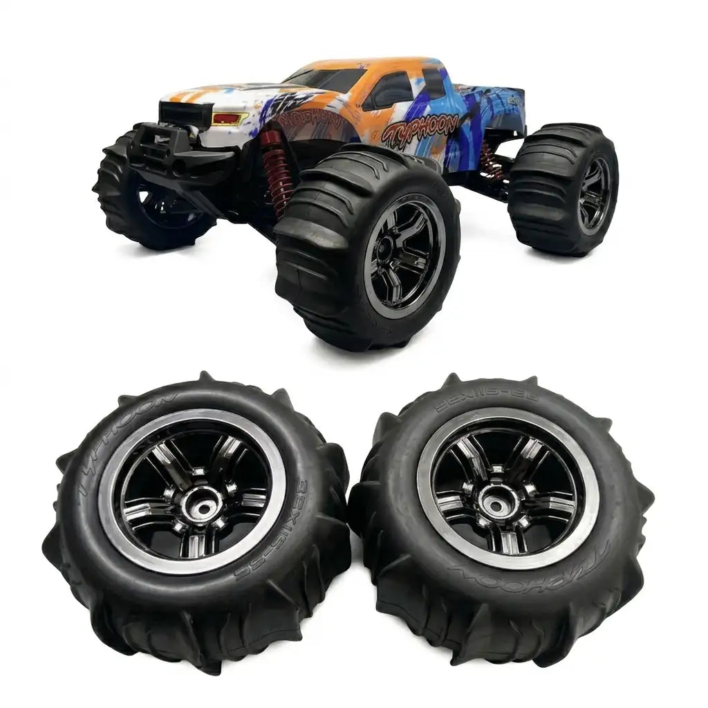 MYTOYS Typhoon RC Sand Tires & Wheels – Paddle Tyres for RC Monster Truck 2Pc Set