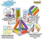 MYTOYS 20 Pcs Suction & Magnetic Building Blocks Set – 360° Rotating STEM Toy