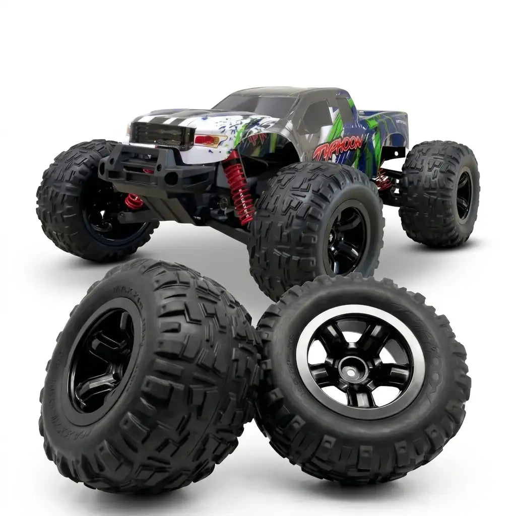 MYTOYS Typhoon RC Sand Tires & Wheels – Paddle Tyres for RC Monster Truck 2Pc Set