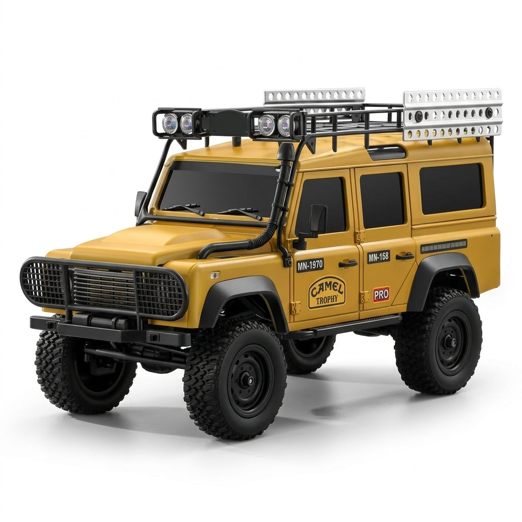 شاحنة MN-111C بمقياس 1/18، زاحفة تعمل بالتحكم عن بعد بنظام دفع رباعي 4WD، هيكل معدني وشاحنة صغيرة تعمل بالتحكم عن بعد مع محاور بوابية.