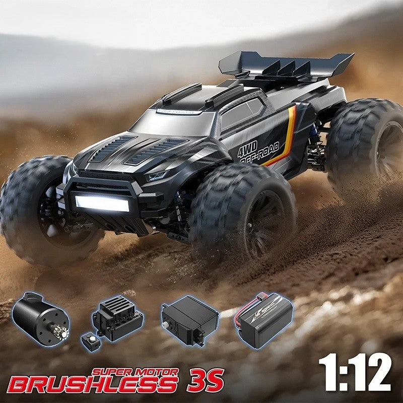 MyToys 4x4 Off Road Brushless RC Truck 12212 - 1/12 Scale High Speed RC Car for Adults, Fast 60 KM/H, Metal Drivetrain & Oil Shocks, 2.4GHz Remote Control Vehicle Toy Gift, Ready-to-Run with Battery
