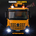 H STAR Heavy-Duty 13.5" Die-Cast Crane Truck – Friction Powered Construction Vehicle with Lights, Sounds, and Extendable 16.5" Arm