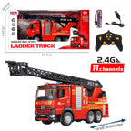 MYTOYS Large Remote Control Fire Truck Toy with 360° Rotating Ladder & Real Water Spray (2.4GHz)