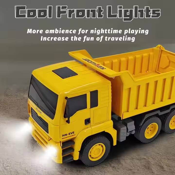 KALIWO 13553 Heavy-Duty RC Dump Truck | 1:18 Scale 6-Channel Rechargeable Construction Toy