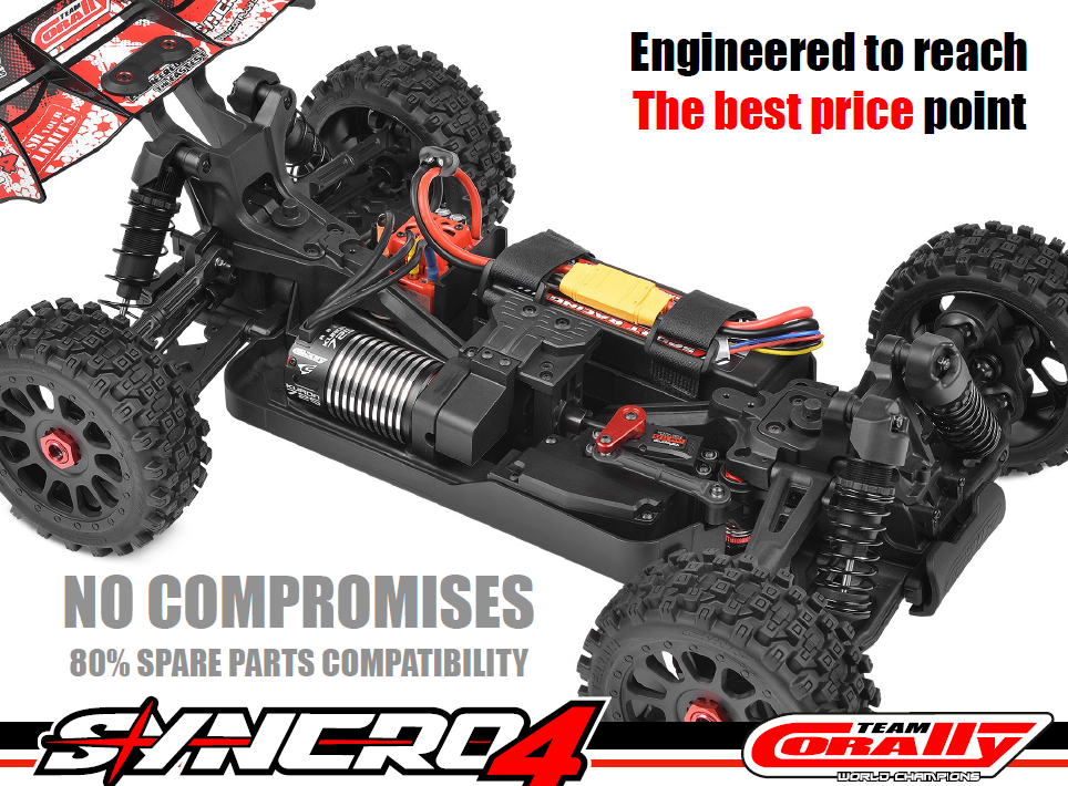 Team Corally Syncro-4 1:8 4WD Brushless RC Buggy – High Speed Off-Road RTR (No Battery/Charger)