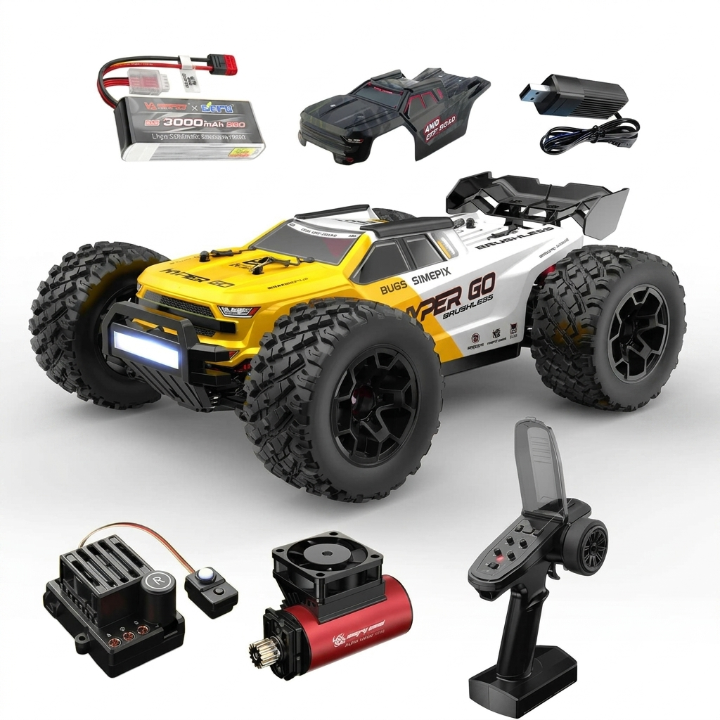 MJX Hyper Go 14207 1/14 Scale 4WD Brushless RC Truck for Adults – High Speed 4x4 Remote Control Car up to 78 KM/H
