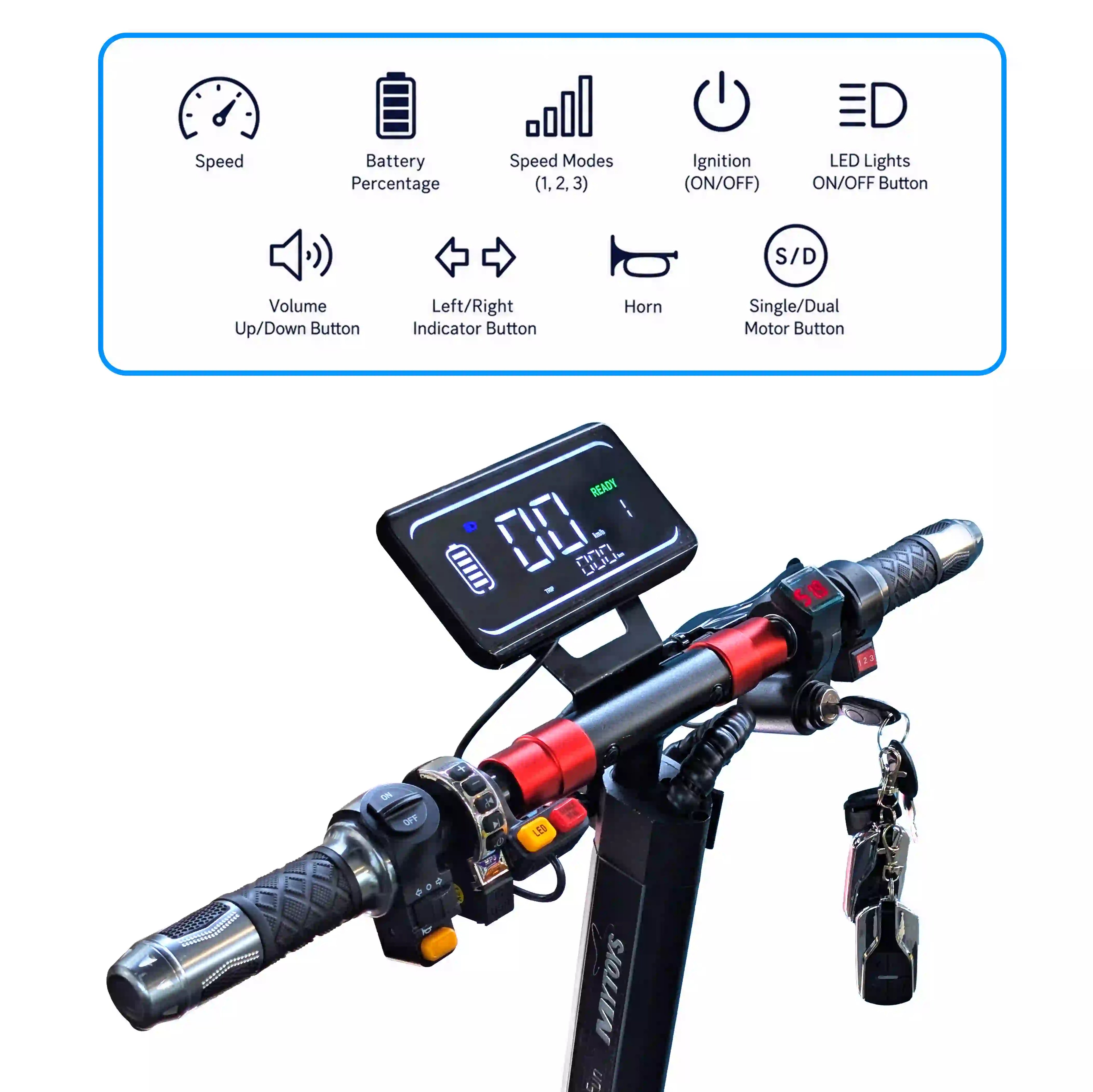 MT600 Electric Kick Scooter – 65 km/h, 1500W, 48V, 45km Range – Foldable & Dual Suspension