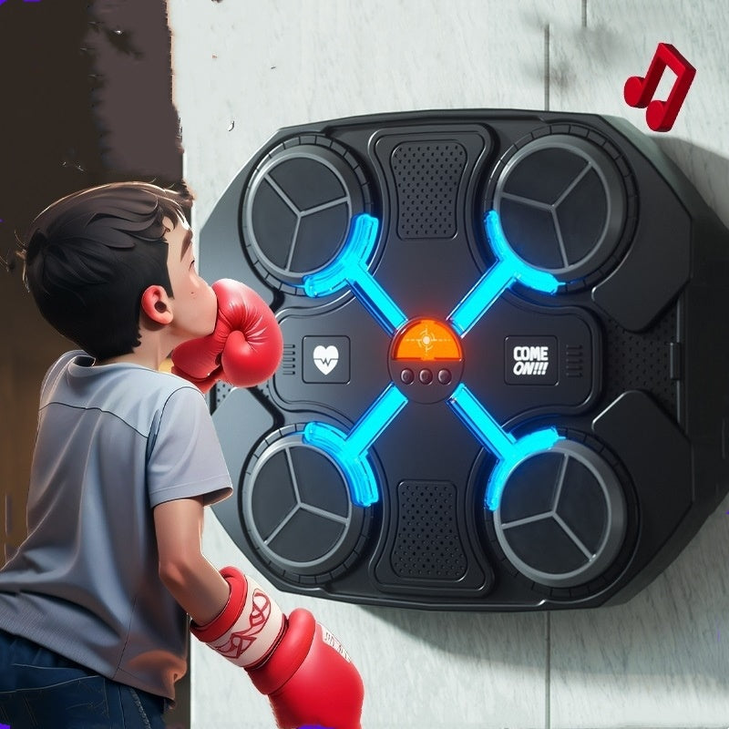 MyToys Electronic Music Boxing Trainer: Smart Wall Target with Bluetooth & Suction Cup Mount - Adjustable Reactive Punching Machine for Home Gym, Taekwondo & Sanda - No-Drill Installation