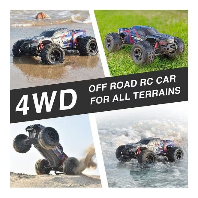 Hobbiway Typhoon 1:10 RC Car – 65 km/h, 2.4GHz, 4WD, Water Resistant High-Speed Off-Road Remote Control Truck
