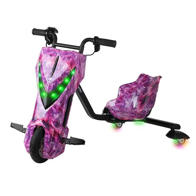 36V High-Power 360° Electric Drift Scooter – Bluetooth, Adjustable Body, 3-Speed Modes, 250W Motor, 8–15 km/h, 80 kg Load, Age 6+ – Purple