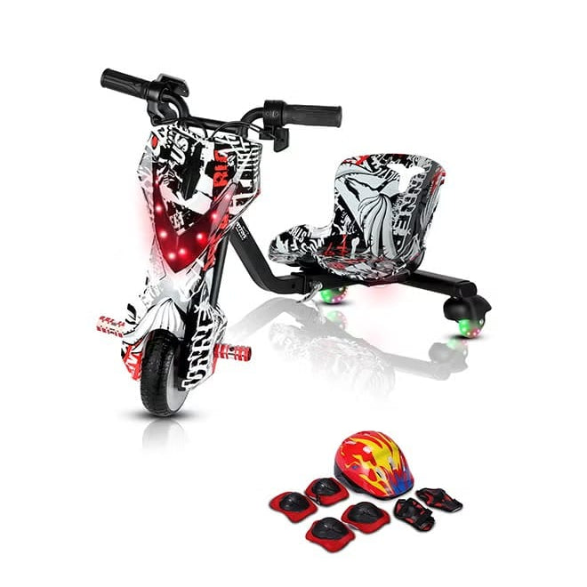 Mini 36V High-Power 360° Electric Drift Scooter with Bluetooth, Adjustable & Protective Gear