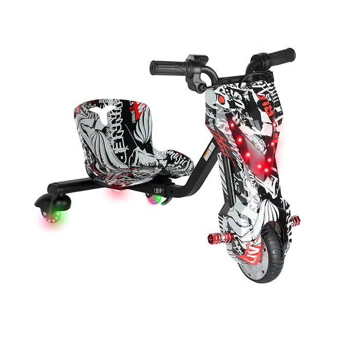 Mini 36V High-Power 360° Electric Drift Scooter with Bluetooth, Adjustable & Protective Gear