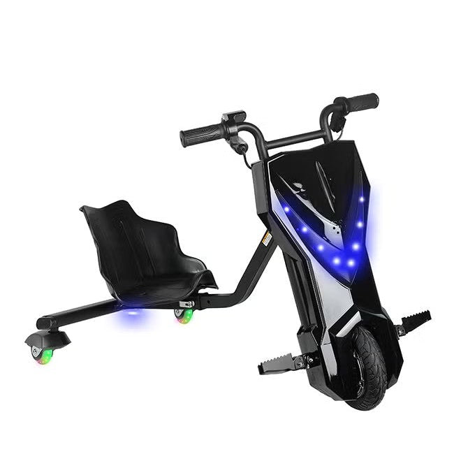 36V Electric Drift Scooter 360° with Bluetooth, 3 Speed Modes & Protective Gear-Black