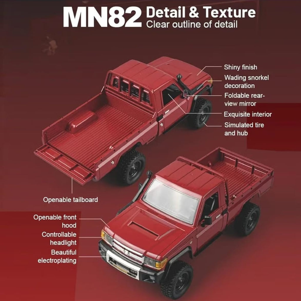 Mytoys 1:12 RC Crawler MN-82 – 4WD Pickup Truck Remote Control Off-Road Car with Headlights