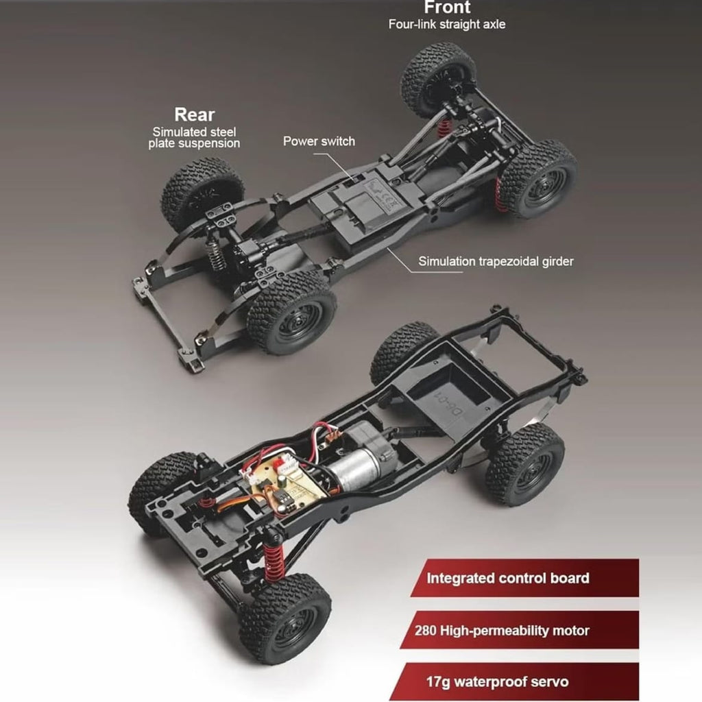 Mytoys 1:12 RC Crawler MN-82 – 4WD Pickup Truck Remote Control Off-Road Car with Headlights