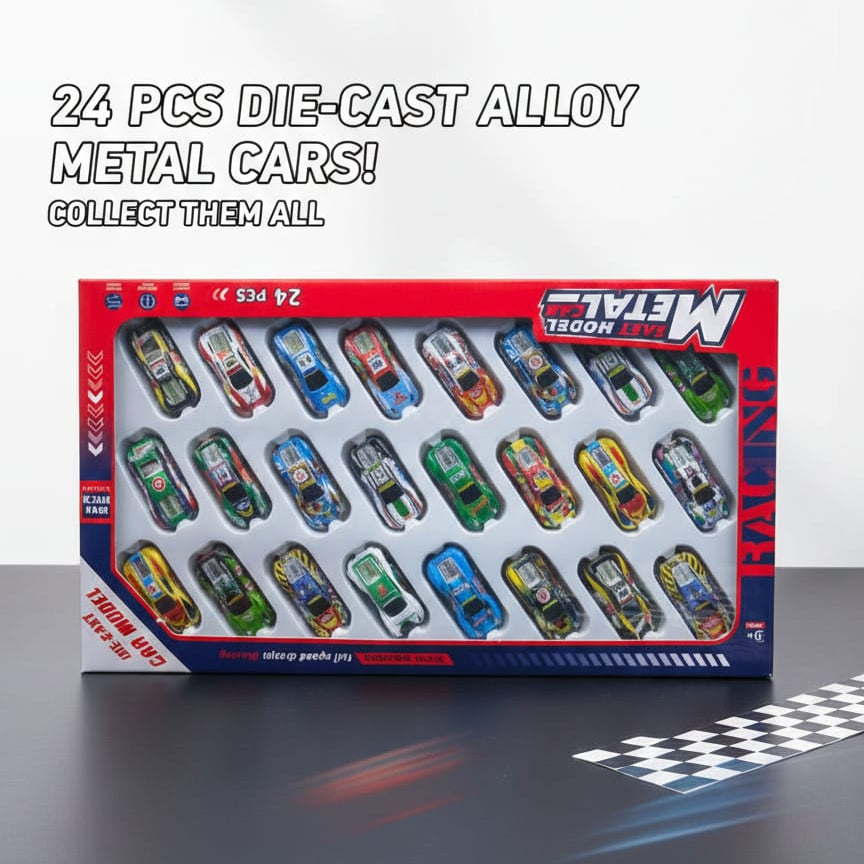 Alloy Mini Pull Back Toy Car Set – 24PCS Diecast Mini Racing Vehicle Collection