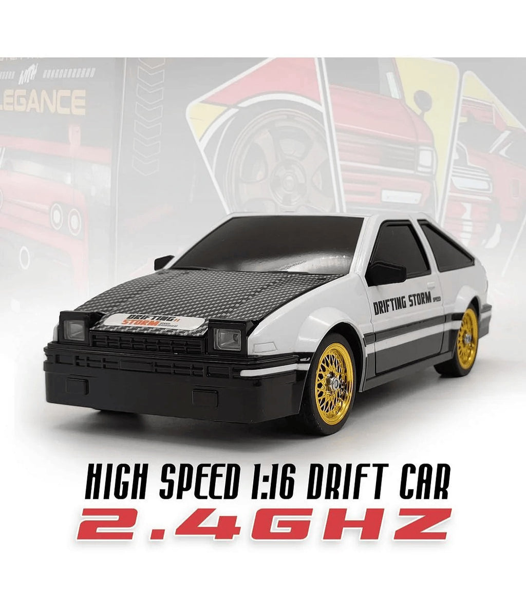 MYTOYS 1:16 Scale 4WD High-Speed Drift RC Car - 2.4GHz Remote Control Drifting Storm Edition with LED Lights & Accessories (Model DC205A)