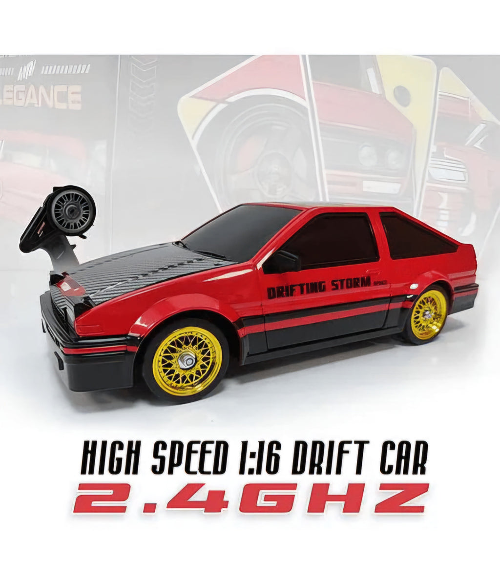 MYTOYS 1:16 Scale 4WD High-Speed Drift RC Car - 2.4GHz Remote Control Drifting Storm Edition with LED Lights & Accessories (Model DC205A)