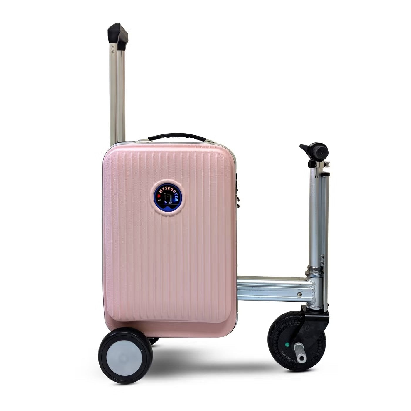 Mytoys 20‑Inch Rideable Smart Luggage – Electric Scooter Carry‑On with Removable Battery (Pink)