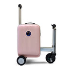 Rideable Smart Luggage – Electric Scooter Carry‑On with Removable Battery (Pink)