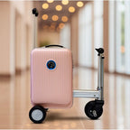 Rideable Smart Luggage – Electric Scooter Carry‑On with Removable Battery (Pink)