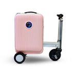 Rideable Smart Luggage – Electric Scooter Carry‑On with Removable Battery (Pink)