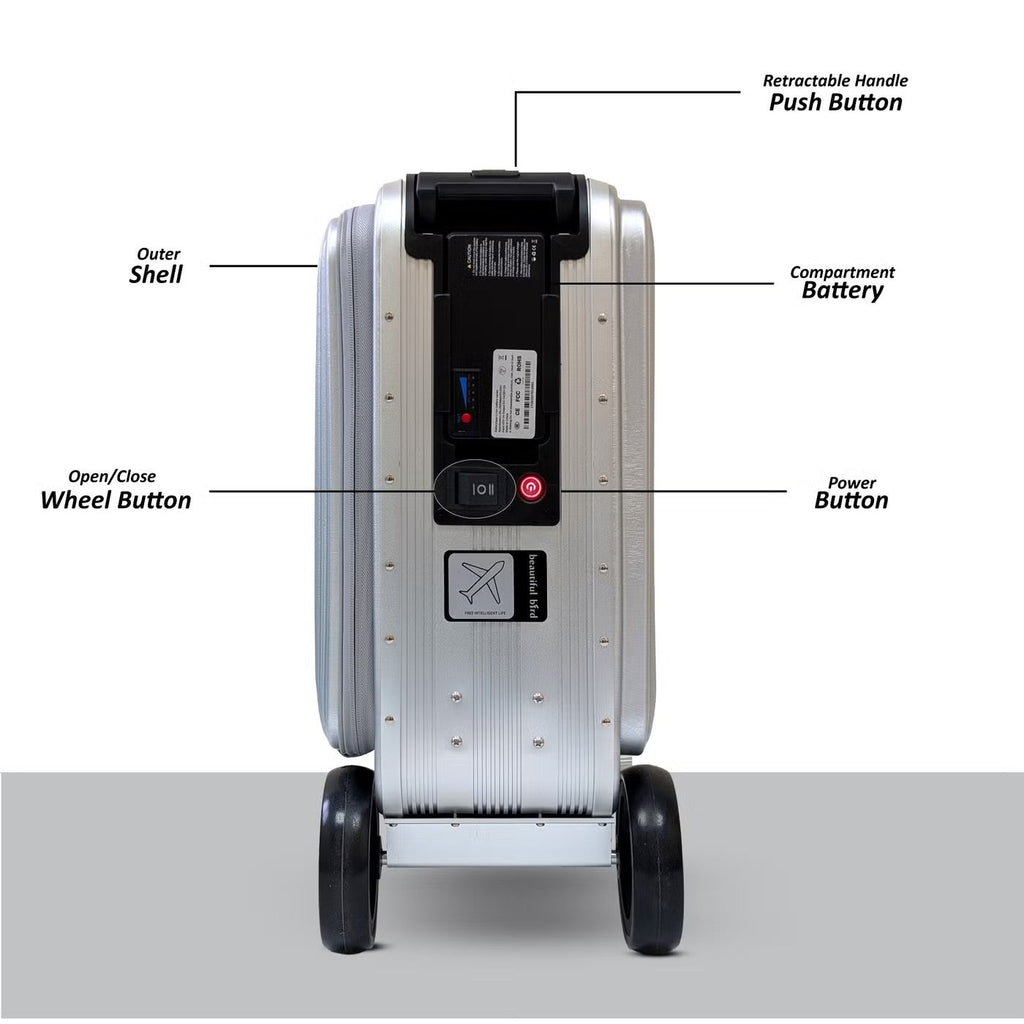 Mytoys Smart Riding Luggage 20‑Inch – Electric Scooter Carry‑On Suitcase with Removable Battery & TSA Lock