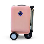 Rideable Smart Luggage – Electric Scooter Carry‑On with Removable Battery (Pink)