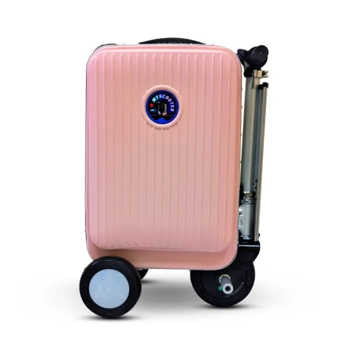Rideable Smart Luggage – Electric Scooter Carry‑On with Removable Battery (Pink)