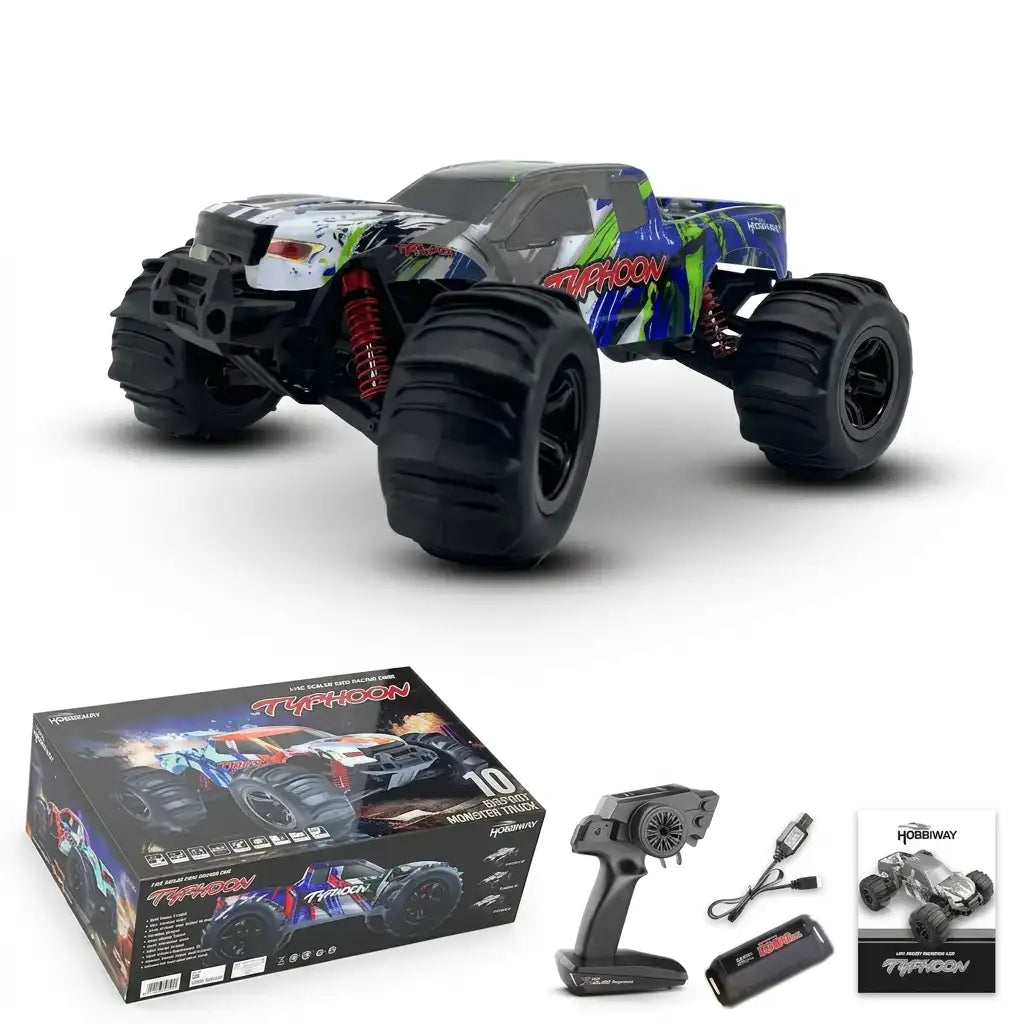 MYTOYS Hobbiway Typhoon MT660 1/10 4WD RTR High Speed RC Monster Truck - Off-Road & Sand Tyre Editions
