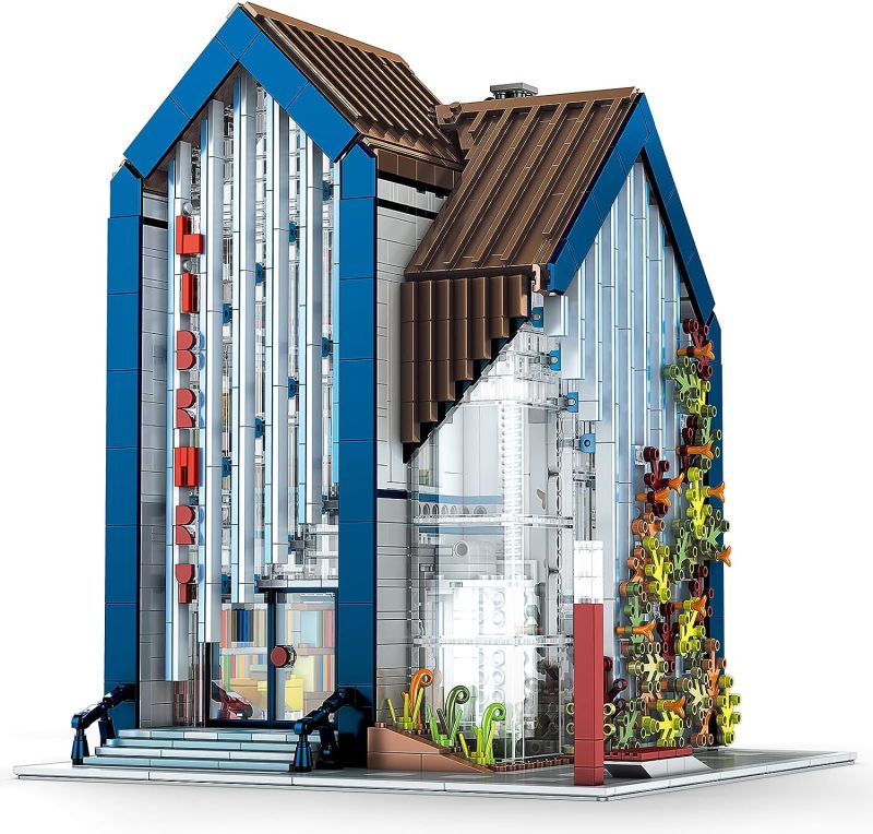 Mould King 16022 Modern Library Modular Building Set – 2,788 Pieces with LED Lights & Motorized Elevator