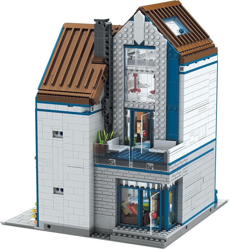 Mould King 16022 Modern Library Modular Building Set – 2,788 Pieces with LED Lights & Motorized Elevator