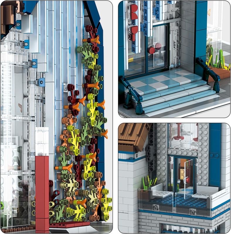 Mould King 16022 Modern Library Modular Building Set – 2,788 Pieces with LED Lights & Motorized Elevator