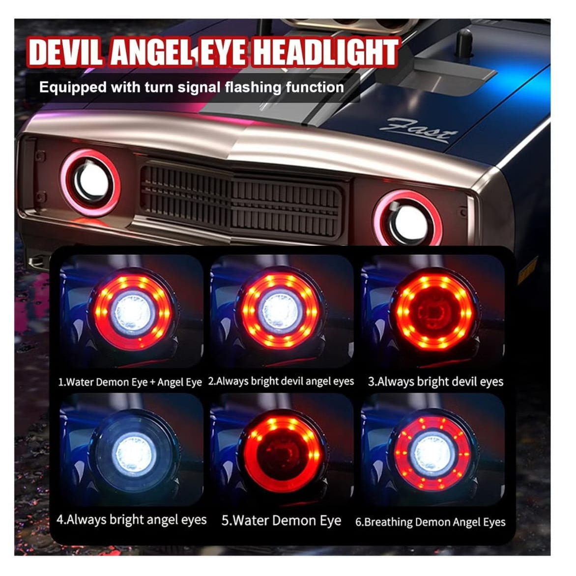 Mytoys 1:16 Scale High‑Speed RC Drift Car – 38 km/h 4WD Off‑Road Muscle Truck with LED Lights (Blue)