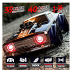 Mytoys 1:16 Scale High‑Speed RC Drift Car – 38 km/h 4WD Off‑Road Muscle Truck with LED Lights (Blue)