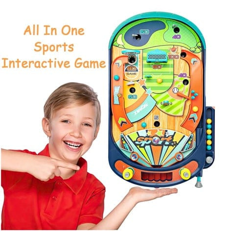 MyToys Old‑School Multi‑Sport Pinball Table for Kids (Desktop Arcade Game)