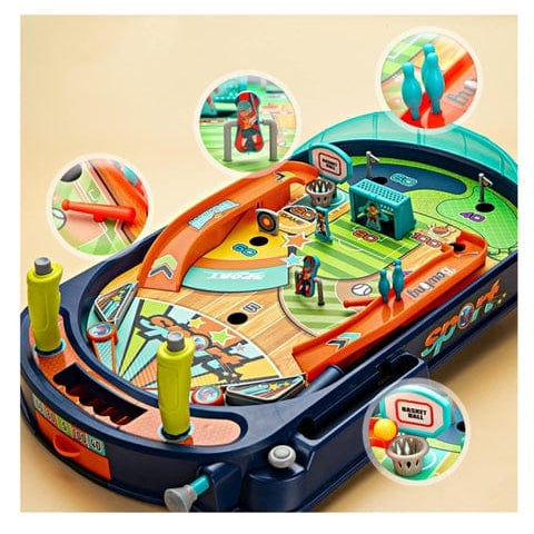 MyToys Old‑School Multi‑Sport Pinball Table for Kids (Desktop Arcade Game)