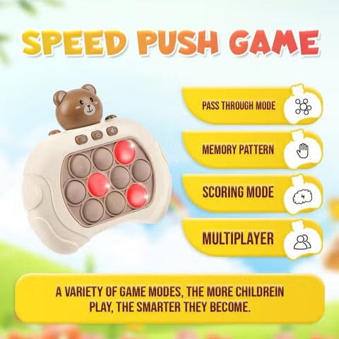 Quick Push Light‑Up Pop Game, Sensory Puzzle Toy for Kids with Multiple Play Modes