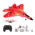 High‑Speed F22 Raptor RC Jet Plane with Gyro & LED Lights (RTF)-Red
