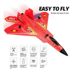High‑Speed F22 Raptor RC Jet Plane with Gyro & LED Lights (RTF)-Red