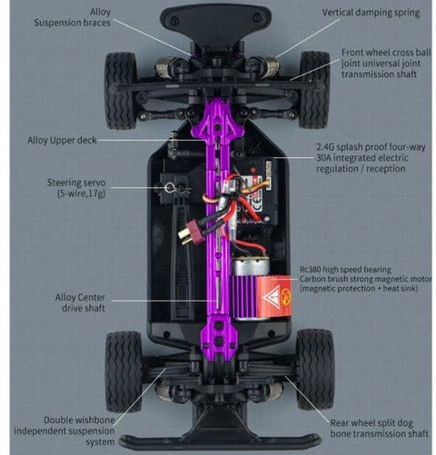 SG‑1609 1:16 Scale High‑Speed Drift RC Car - 35 km/h, 2.4GHz, 4WD with LED Lights