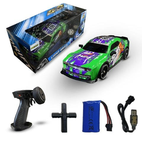 1:16 Scale 4WD RC Drift Car with LED Lights – 2.4GHz High‑Speed Drifting Racing Car (18 km/h)