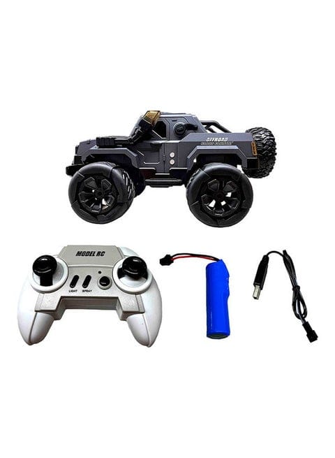 RC Car with Spray & LED Lights 2.4G Remote Control Off‑Road Truck – Grey