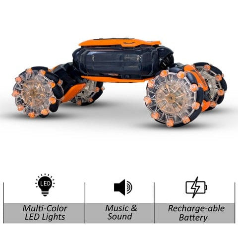 Mytoys Gesture Control 4WD RC Stunt Car with Watch Remote, 360° Double‑Sided Rolling