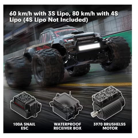MJX 10208 V2 1:10 Brushless RC Monster Truck – 2.4 GHz, 4WD High-Speed Off-Road Hobby Grade Beast RTR