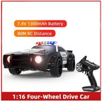 1:16 Scale 4WD High‑Speed RC Drift Police Car with LED Light Modes