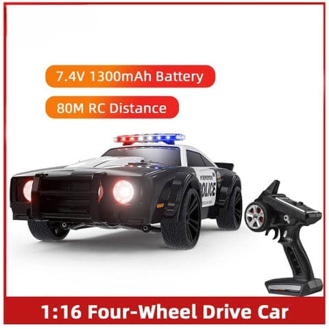 1:16 Scale 4WD High‑Speed RC Drift Police Car with LED Light Modes