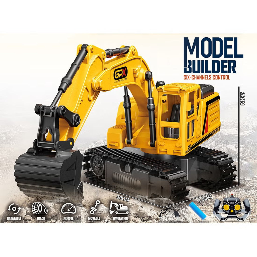 6‑Channel Remote Control Excavator – Realistic RC Construction Vehicle for Hobby Play