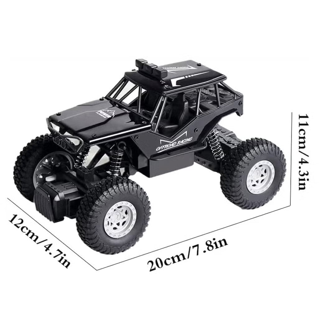4WD Remote Control Monster Truck for Kids & Adults, 2.4GHz RC Rock Crawler with Bottom LED Light, Rechargeable Battery