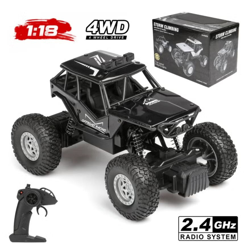 4WD Remote Control Monster Truck for Kids & Adults, 2.4GHz RC Rock Crawler with Bottom LED Light, Rechargeable Battery